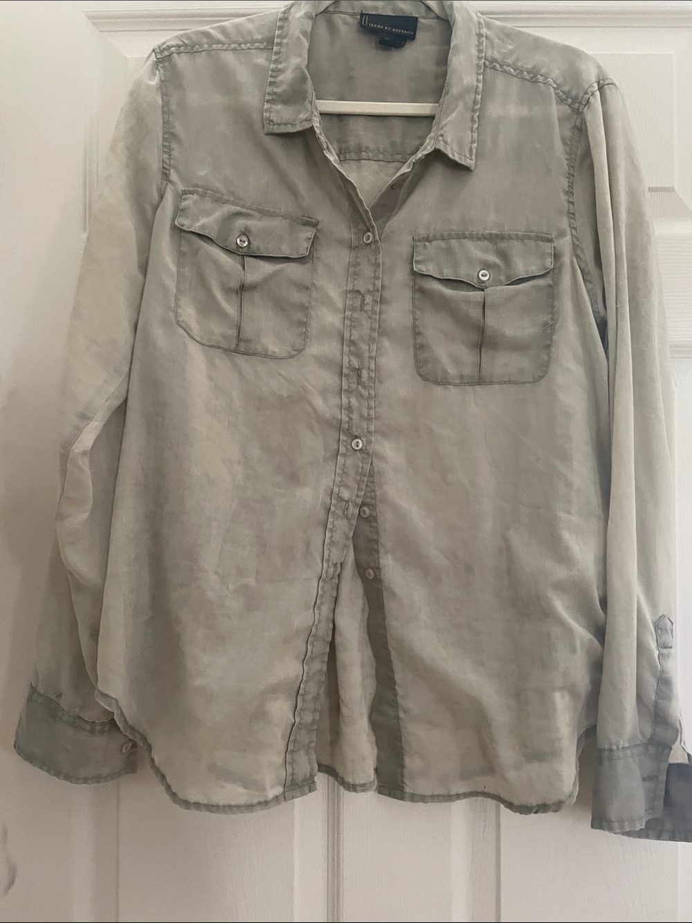 i jeans by Buffalo Light Gray Women's Button-Down Shirt